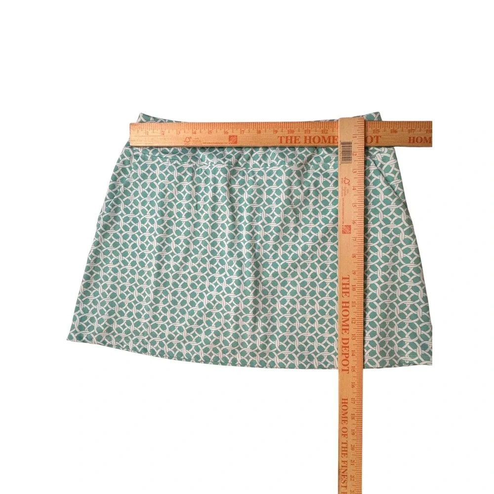 Tommy Bahama Active Womens Large Aqua Blue Geometric Print Athletic Skort Skirt